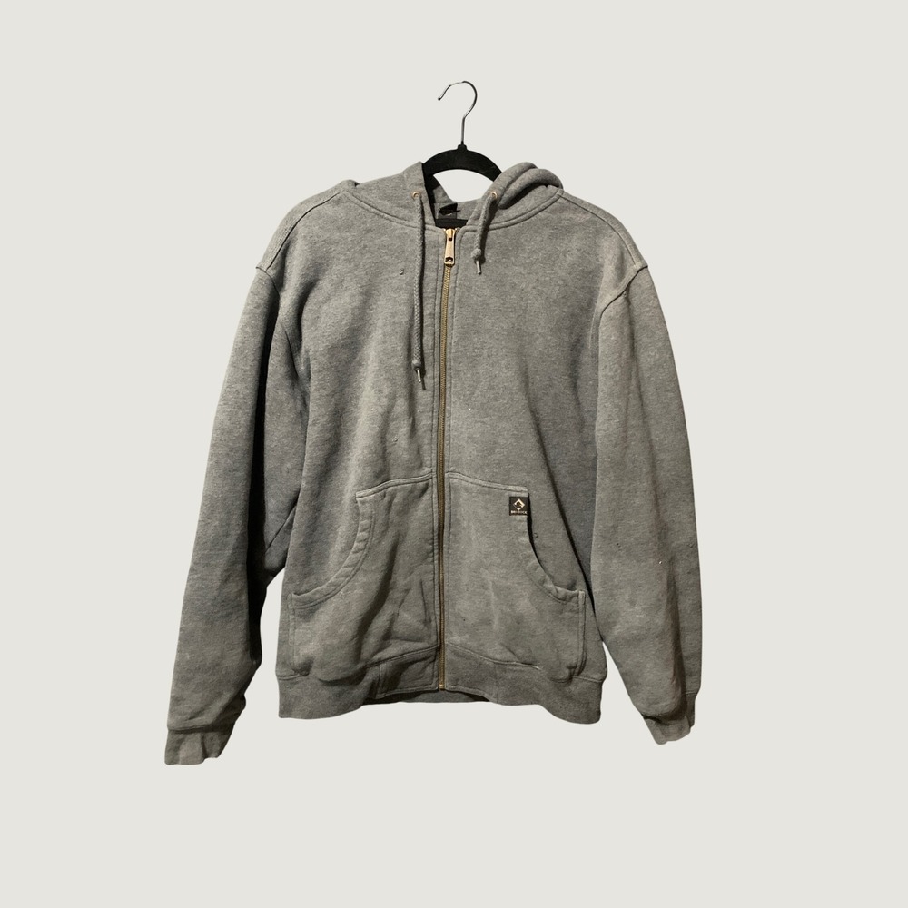 Dri Duck Hoodie Men M Full Zip Gray Thermal Lined Workwear Utility Flaw